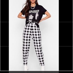 Gingham print pants